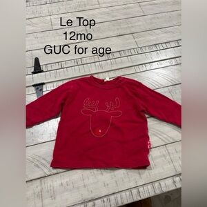 Le Top Reindeer Embroidered Shirt
12M